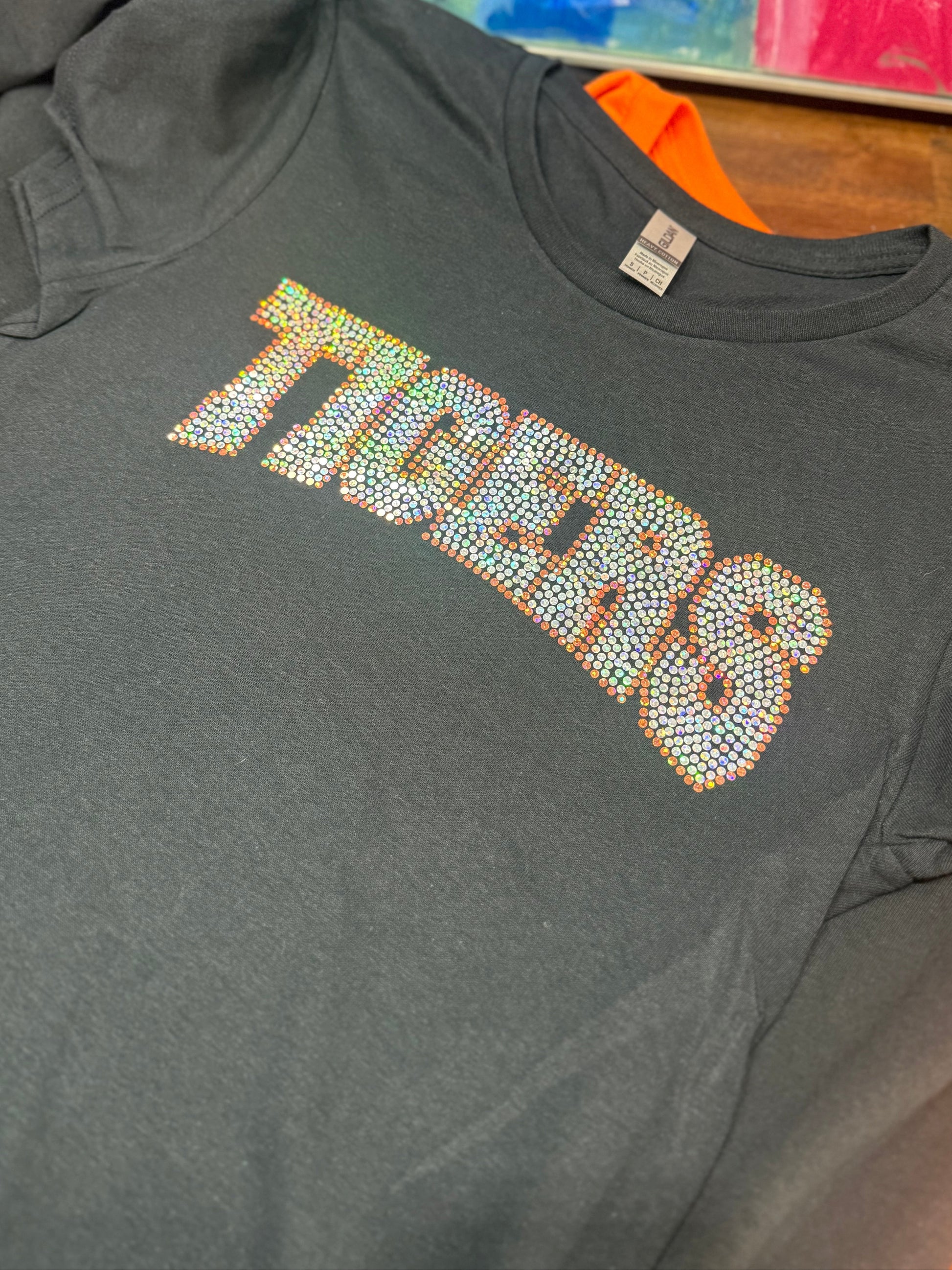Tigers BlingRaiser-Tigers Spangles Orange with Silver
