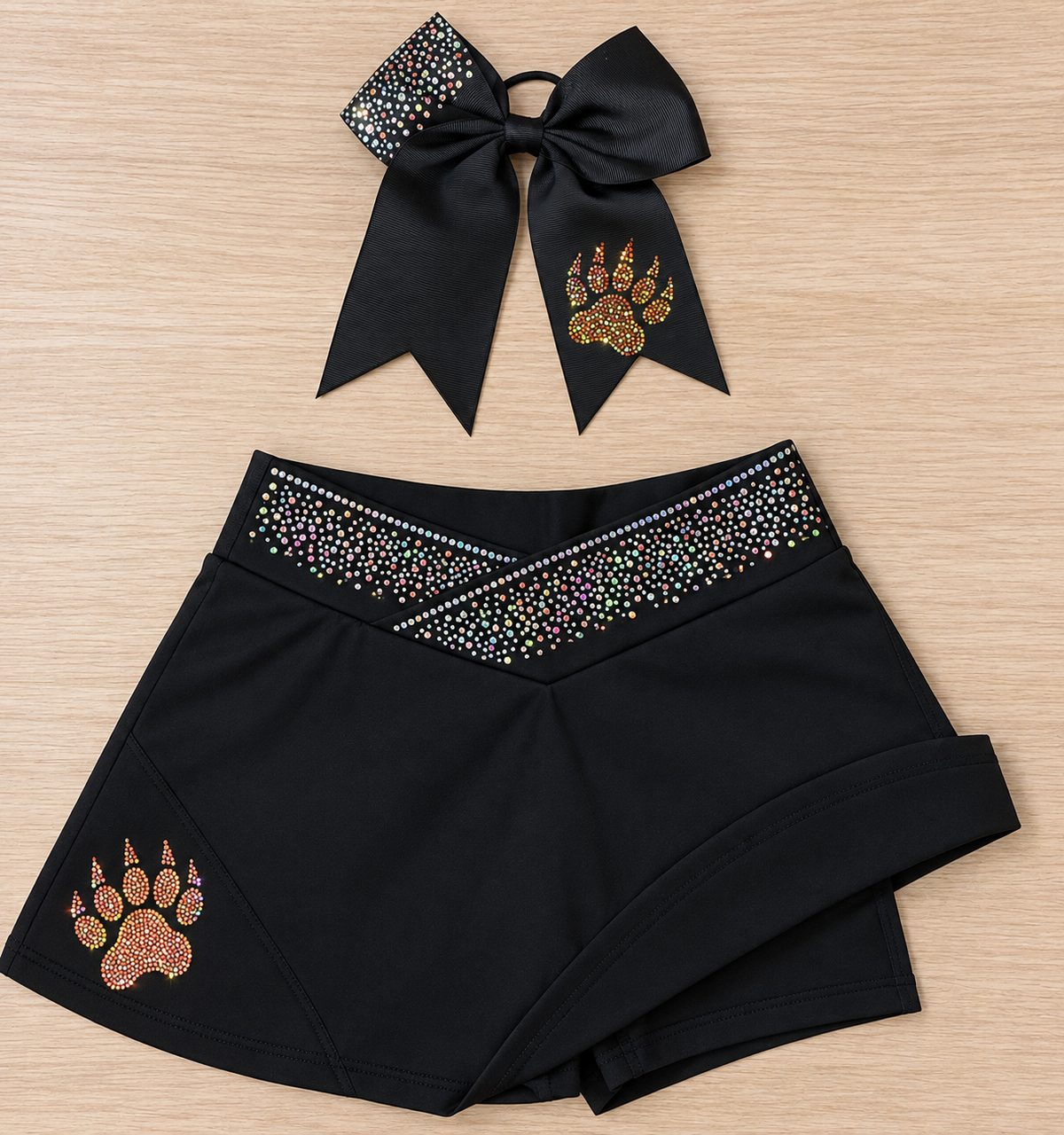 2026 Tigers BlingRaiser-Sparkly Practice Skirt & Bow Combo