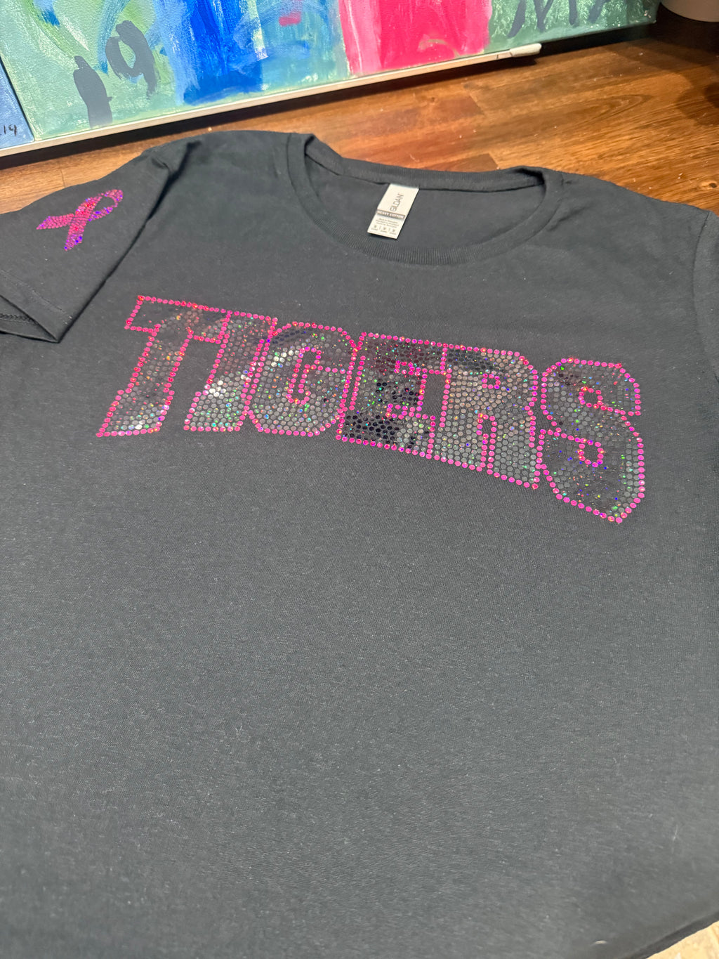Tigers Cheer Spangles Breast Cancer Awareness - Hot Pink and Black